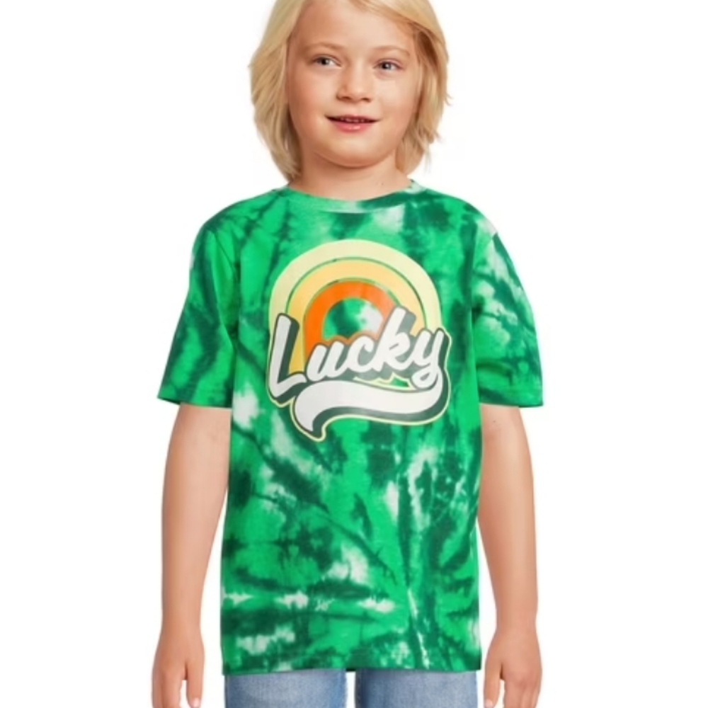 Way To Celebrate Saint Patrick's Day Lucky Tie-dye Graphic Tee Size Large